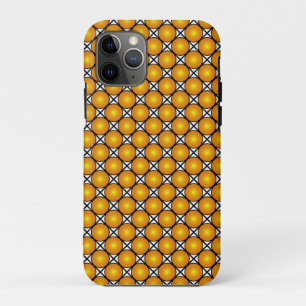 Case-Mate iPhone Case Points dorés lumineux Motif de treillis noir et bl