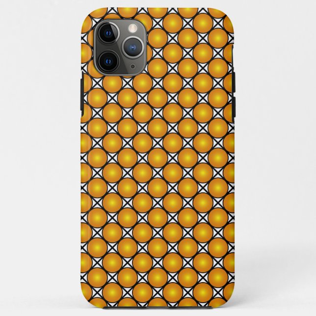 Coques Case-Mate iPhone Points dorés lumineux Motif de treillis noir et bl (Dos)