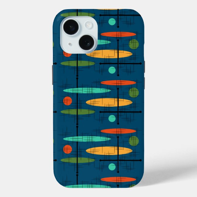 Coques Case-Mate iPhone Points et lignes Ovales rétro (Verso)