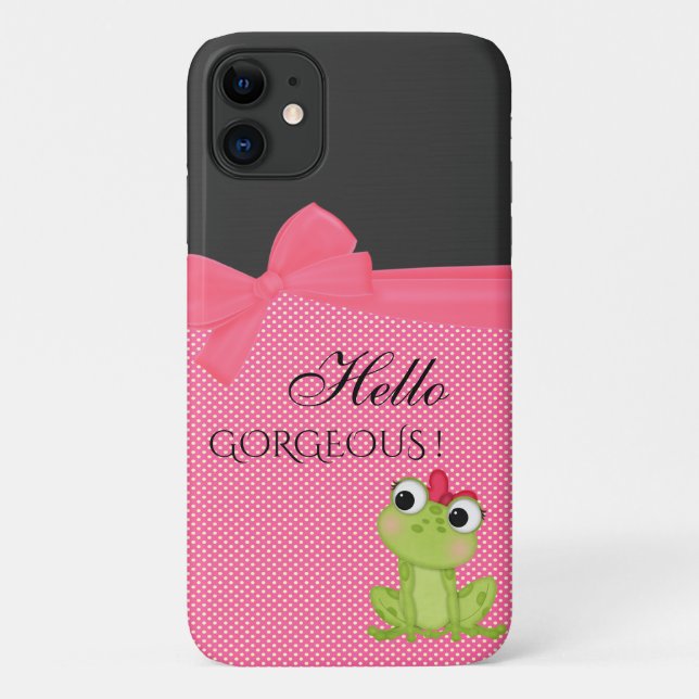 Coques Case-Mate iPhone Points, Grenouille mignonne - Message motivationne (Dos)