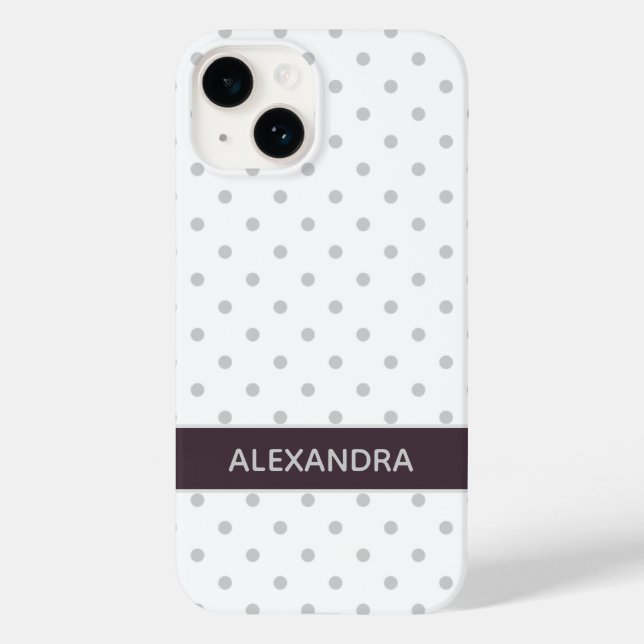 Coques Case-Mate iPhone Points gris avec bande violet poussiéreux (Verso)