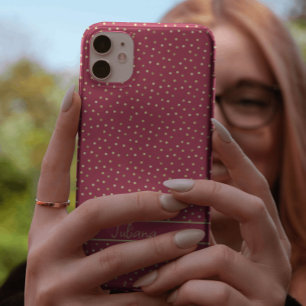 Coque Case-Mate iPhone Points Magenta & Gold Confetti tendance Personnali
