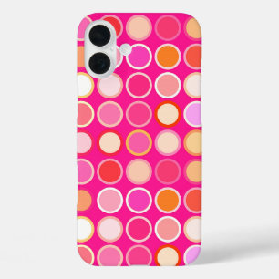 Coques iPhone 16 Plus Points modernes du milieu du siècle - rose profond