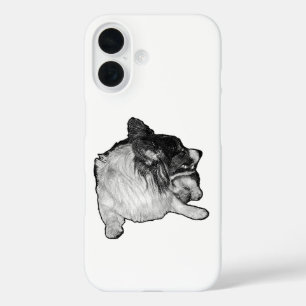 Coque Pour iPhone 16 Points monochromes, Calme de Corgi