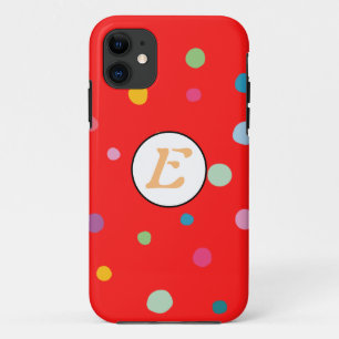 Case-Mate iPhone Case Points motif rouge coloré monogramme joyeux mignon