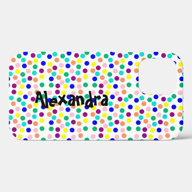 Coques Case-Mate iPhone Points multicolores personnalisés (Verso (horizontal))