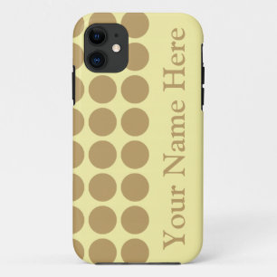 Coque iPhone 11 Points neutres de crème en jachère avec nom