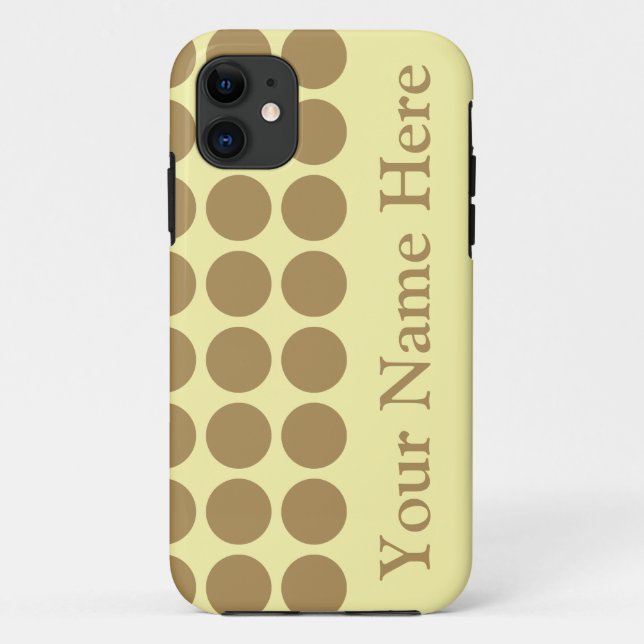 Coques Case-Mate iPhone Points neutres en crème de teck avec nom (Dos)