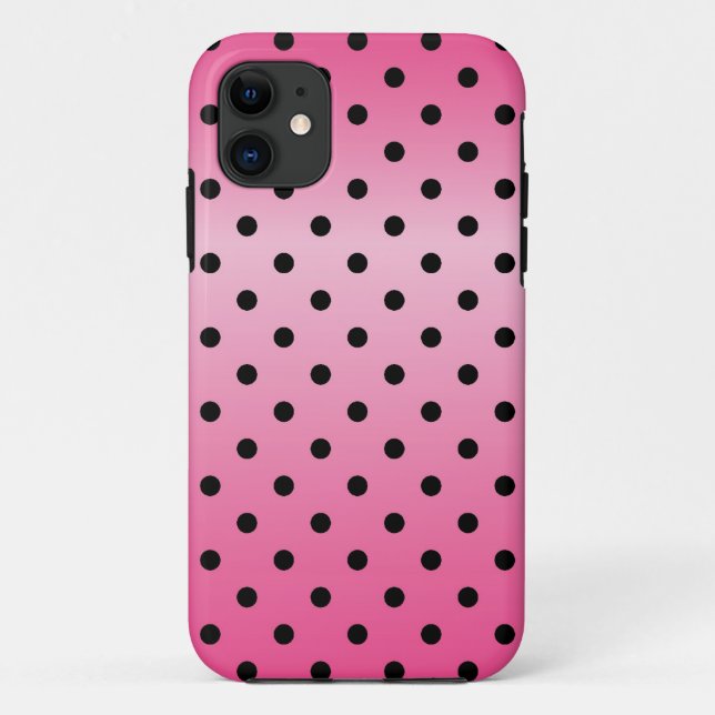 Coques Case-Mate iPhone points noirs cool sur fond rose brillant (Dos)