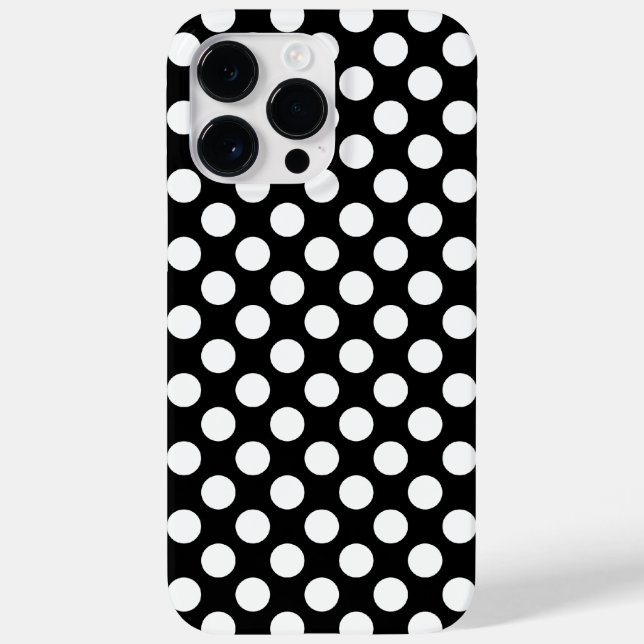 Coques Case-Mate iPhone Points noirs et blancs personnalisables (Verso)