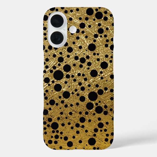 Coques Case-Mate iPhone Points noirs Faux Gold (Verso)