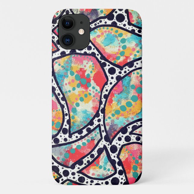 Coques Case-Mate iPhone Points, points et lignes funky gais Art original (Dos)
