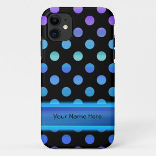 Coque Case-Mate Pour iPhone Points pourpres bleus sur le noir