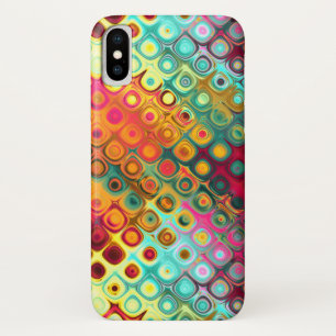 Coque Case-Mate iPhone Points Rainbow Red Liquid Motif Abstrait