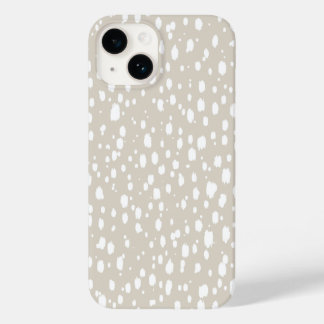 Coques Pour iPhone Points rayés Abstraits de lin beige