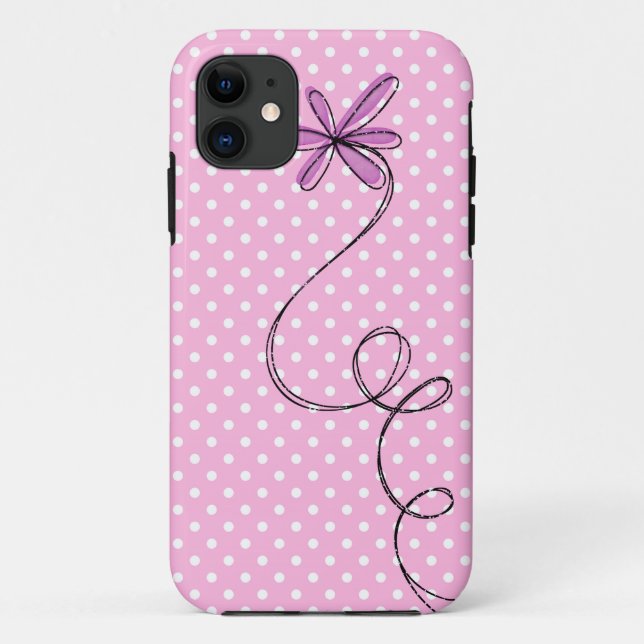 Coques Case-Mate iPhone Points roses et marguerite (Dos)