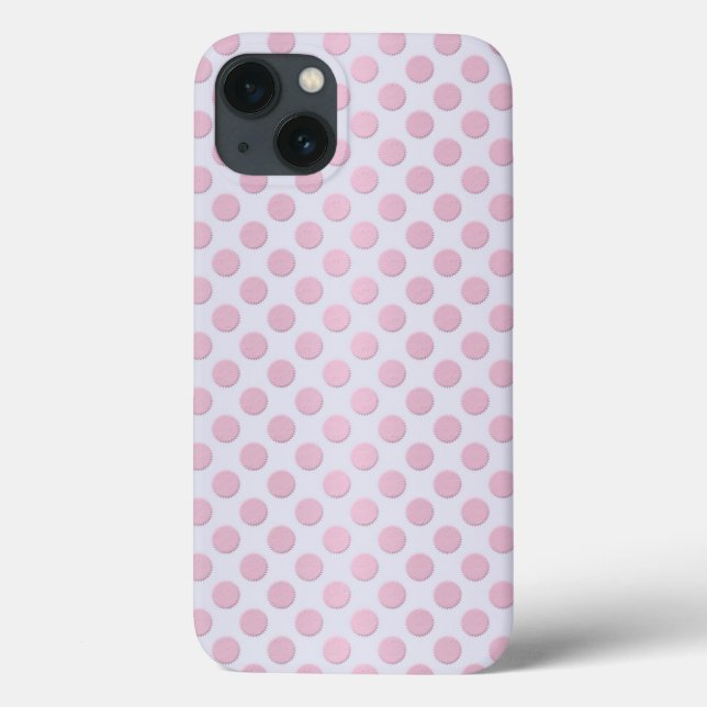 Coques Case-Mate iPhone Points roses sur fond blanc argenté (Verso)