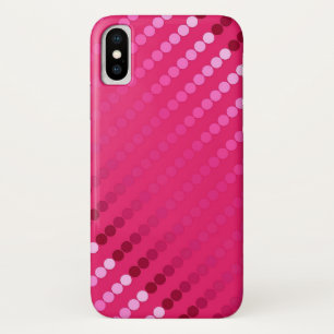 Coque iPhone X Points satinés - nuances rose fuchsia