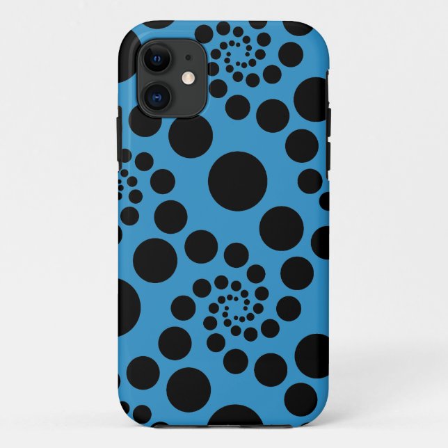 Coques Case-Mate iPhone Points spiraux bleus et noirs - Personnalisez vos  (Dos)