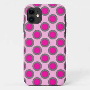 Coque Case-Mate iPhone Points tournés, fuchsia, gris et rose