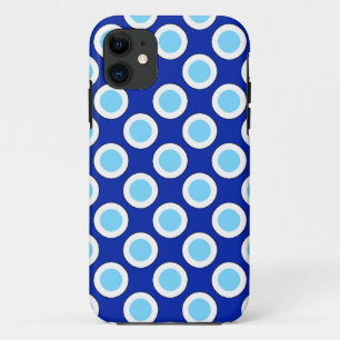 Coque Case-Mate Pour iPhone Points tournés rétros, bleu cobalt et blanc