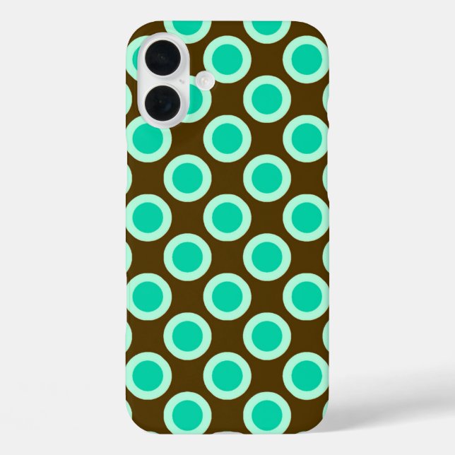 Coques Case-Mate iPhone Points tournés vers l'arrière, brun et turquoise (Verso)