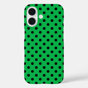 Coque Pour iPhone 16 Points verts et noirs