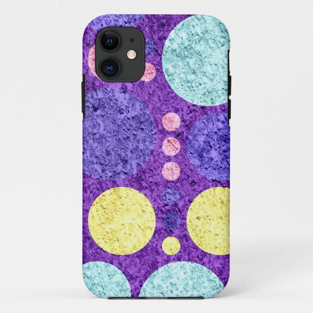 Coques Case-Mate iPhone Pois Abstraits | Aqua jaune violet (Dos)