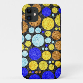Case-Mate iPhone Case Pois Abstraits de Grunge | Aqua bleu jaune