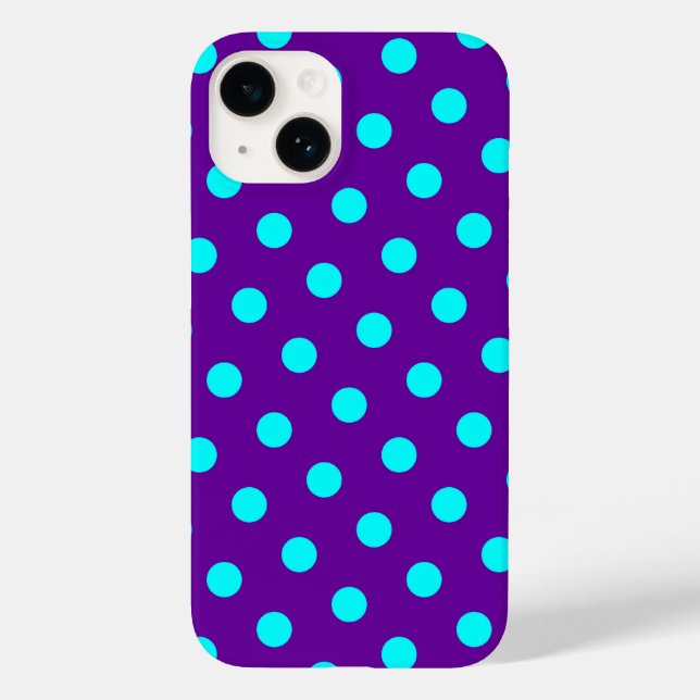 Coques Case-Mate iPhone Pois aqua et violet (Verso)