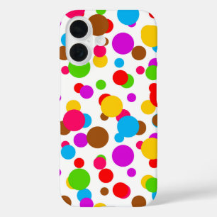 Coque Pour iPhone 16 Pois Arrière - plans blancs colorés