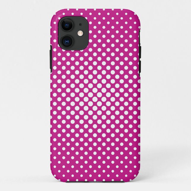 Coques Case-Mate iPhone Pois blancs sur Arrière - plan rose (Dos)
