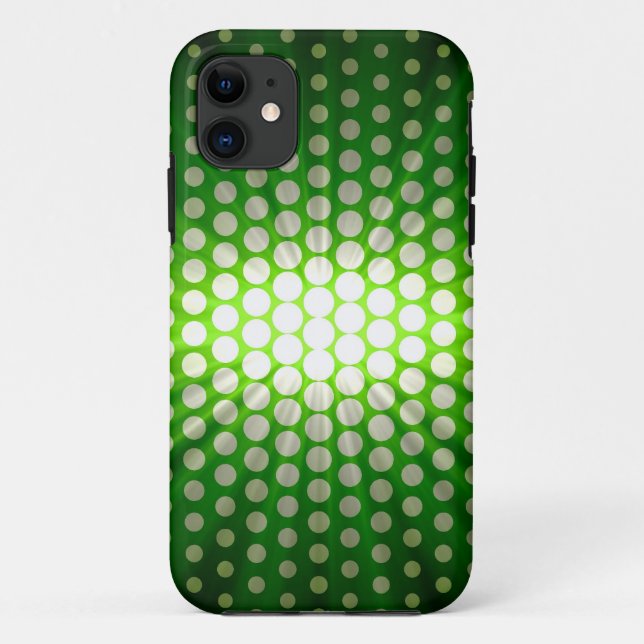 Coques Case-Mate iPhone Pois blancs sur Arrière - plan vert (Dos)