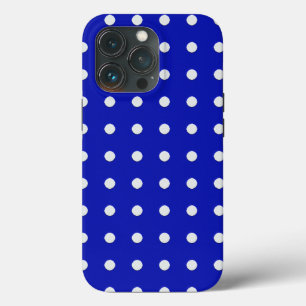 iPhone 13 Pro Coque pois blancs sur bleu