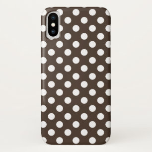 Coque Case-Mate Pour iPhone Pois blancs sur brun