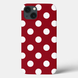 Coque Case-Mate iPhone Pois blancs sur Crimson Red