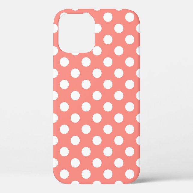 Coques Case-Mate iPhone Pois blancs sur la pêche (Verso)