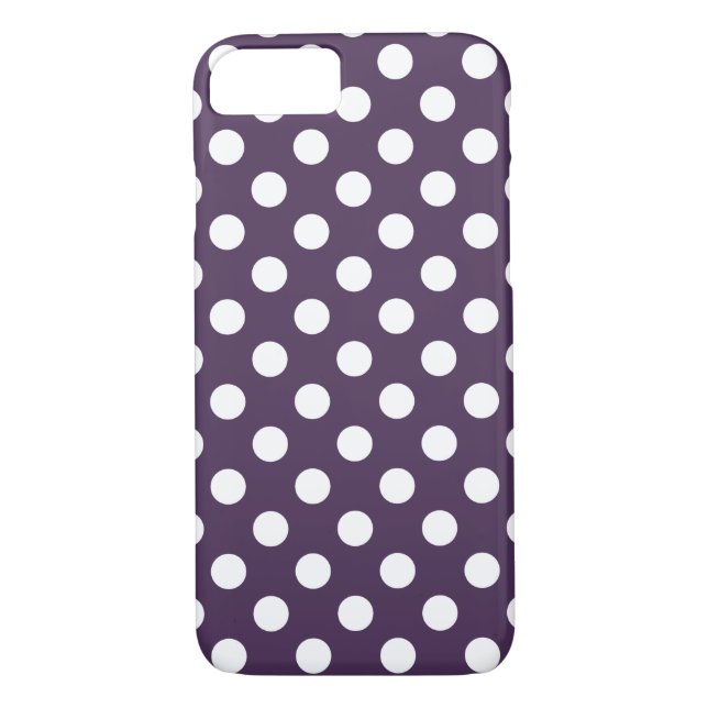 Coques Case-Mate iPhone Pois blancs sur prune violette (Dos)