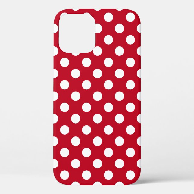 Coques Case-Mate iPhone Pois blancs sur rouge (Verso)