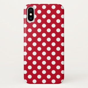 Coques Pour iPhone Pois blancs sur rouge