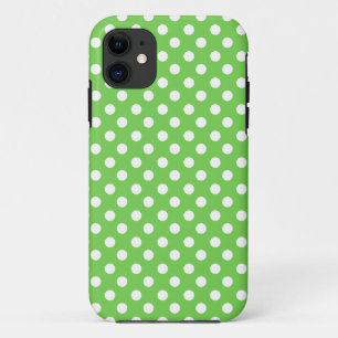 Coques Pour iPhone Pois blancs verts