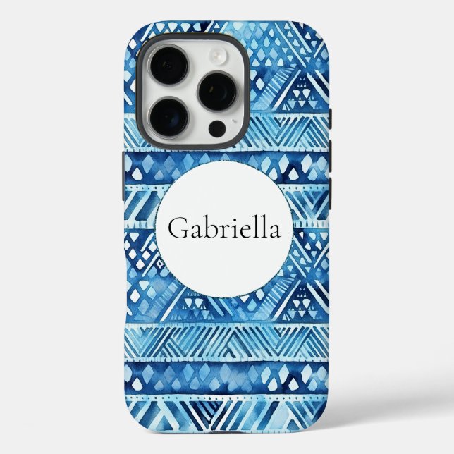 Coques Case-Mate iPhone Pois bleu bleu bleu Tribal (Verso)