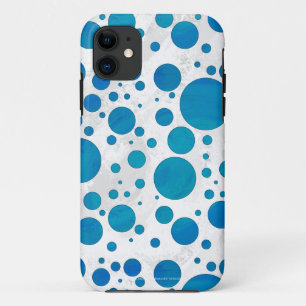 Coque iPhone 11 Pois bleu océan