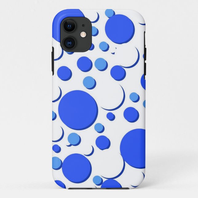 Coques Case-Mate iPhone Pois bleus et blancs (Dos)
