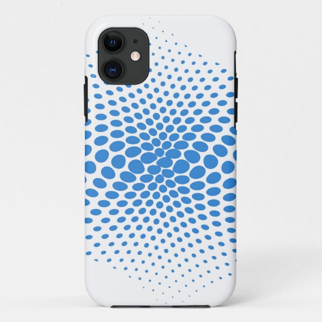 Coques Case-Mate iPhone Pois bleus sur blanc (Dos)