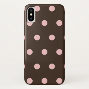 Coque Case-Mate iPhone Pois Brown et roses