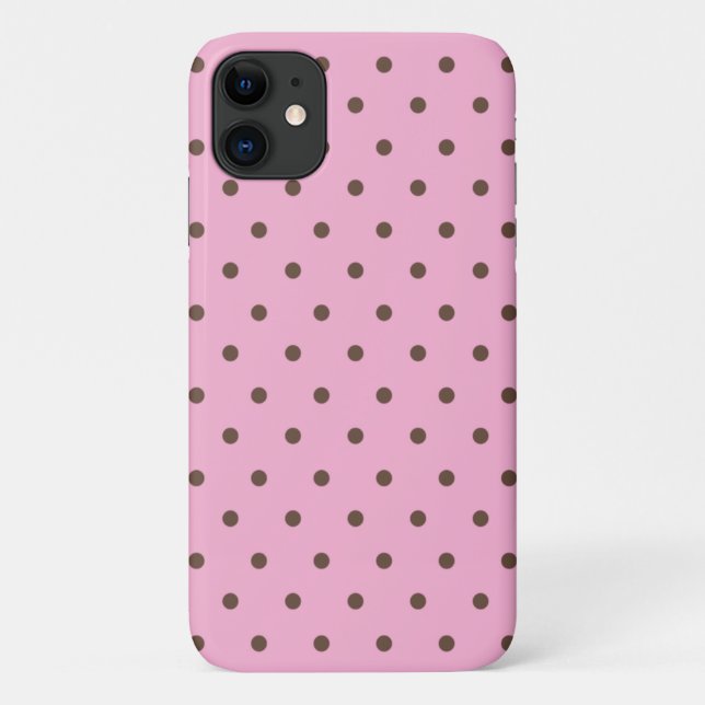 Coques Case-Mate iPhone pois bruns sur rose (Dos)