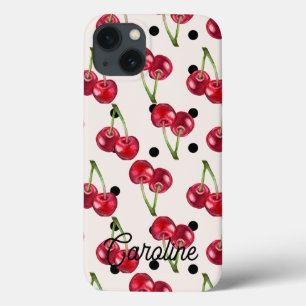 Case-Mate iPhone Case pois cerisier rouge girly vintage personnalisé