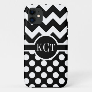 Coque Case-Mate iPhone Pois Chevron Motif Monogramme