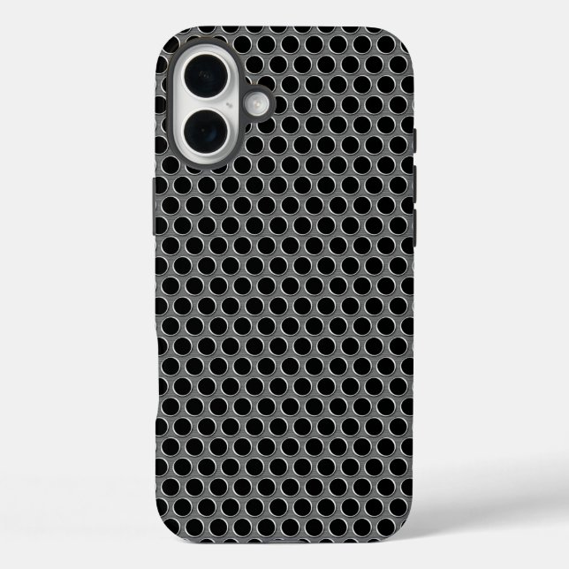 Coques Case-Mate iPhone Pois de Grille d'argent métallique industriel (Verso)